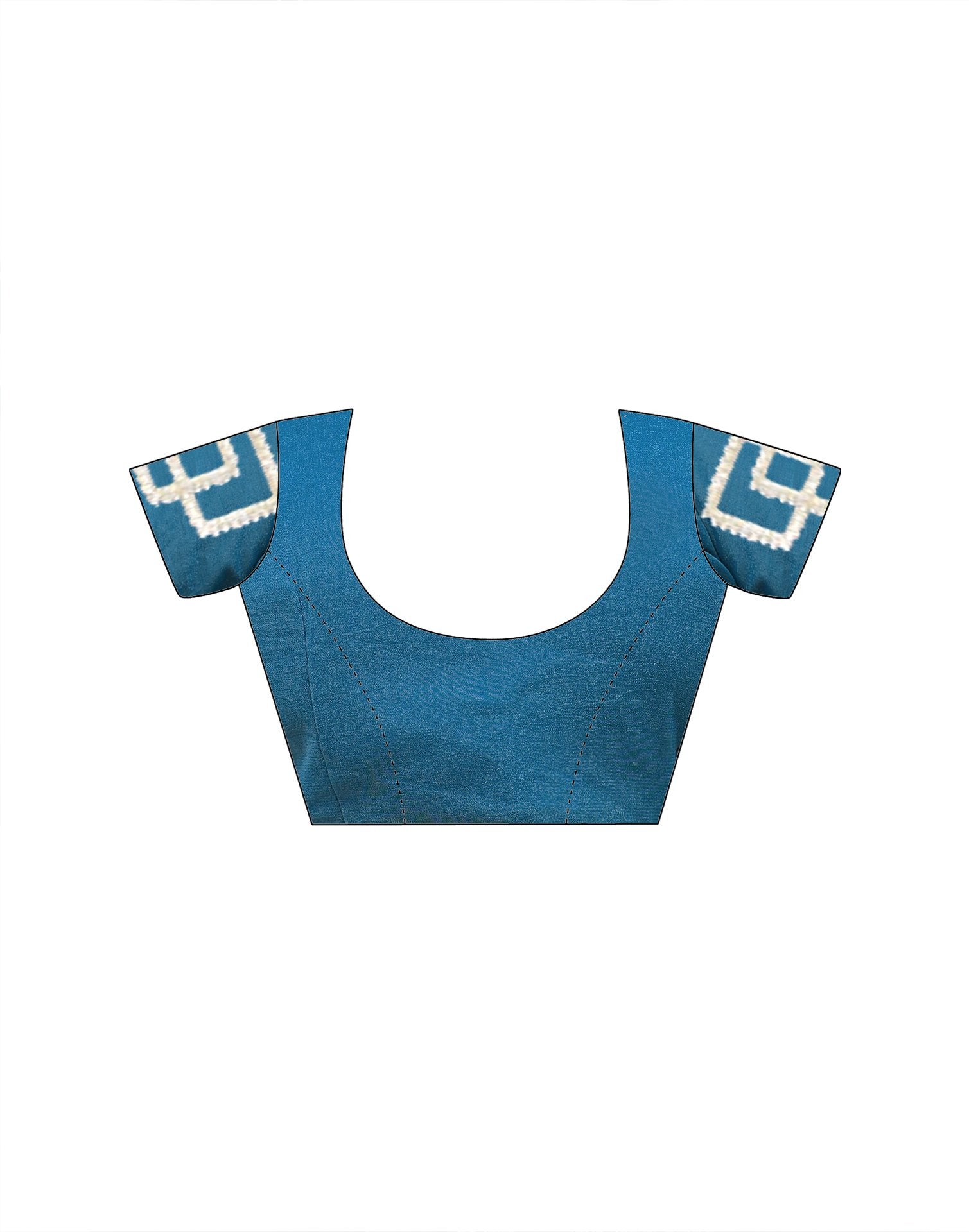 Dusty Teal Blue Shimmer Embroidery Saree