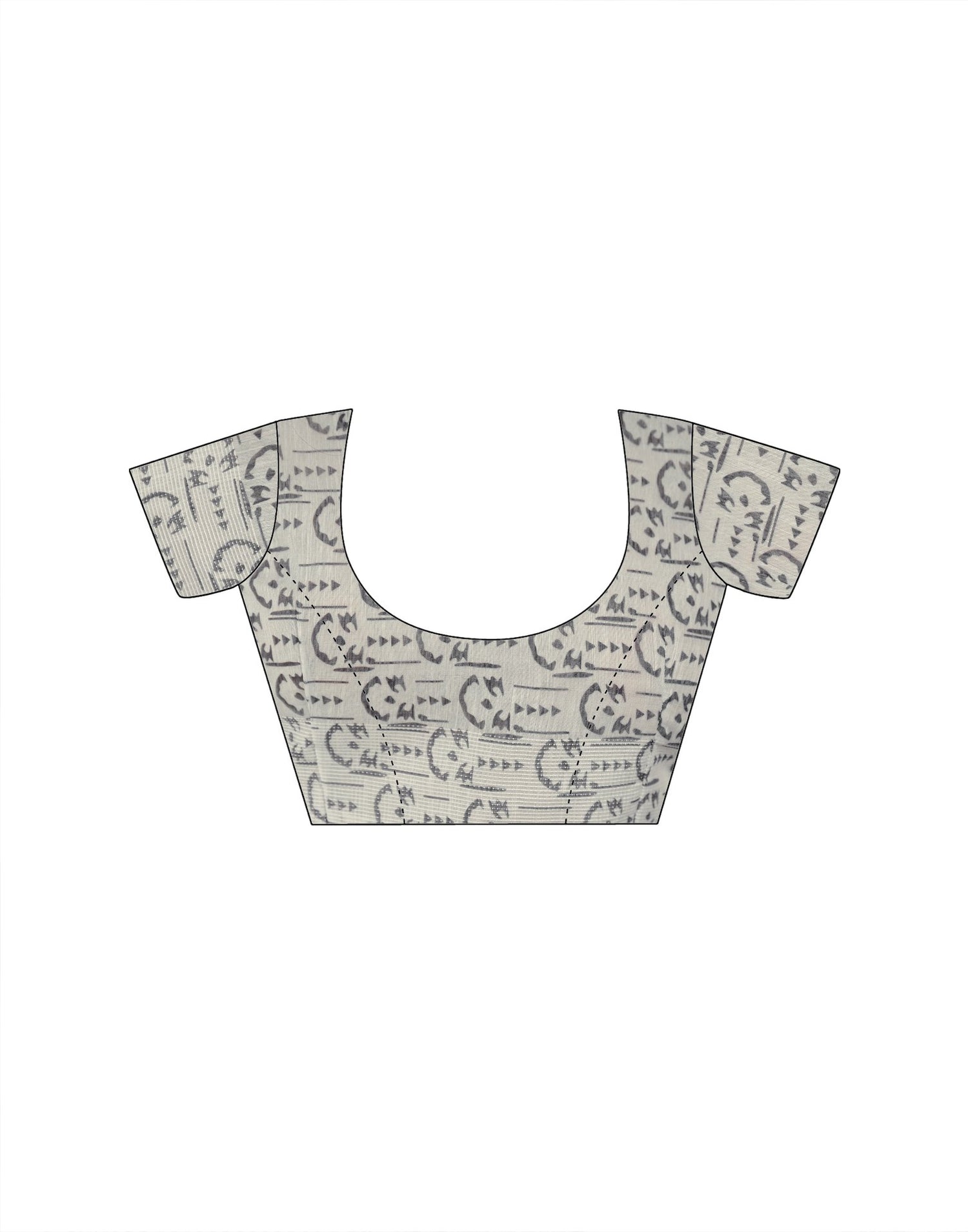 Ready To Wear Grey Linen Printed Saree