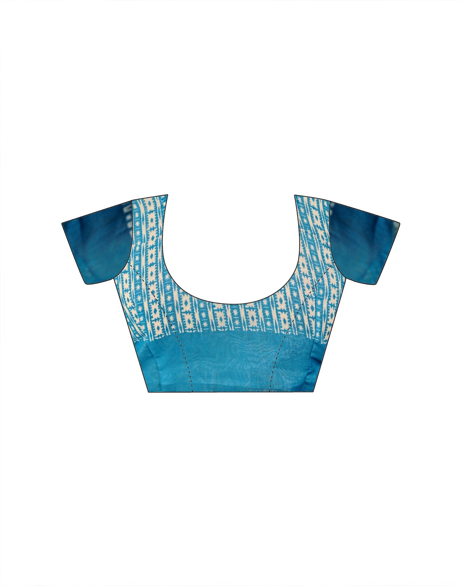 Ready To Wear Sky Blue Cotton Linen Printed Saree