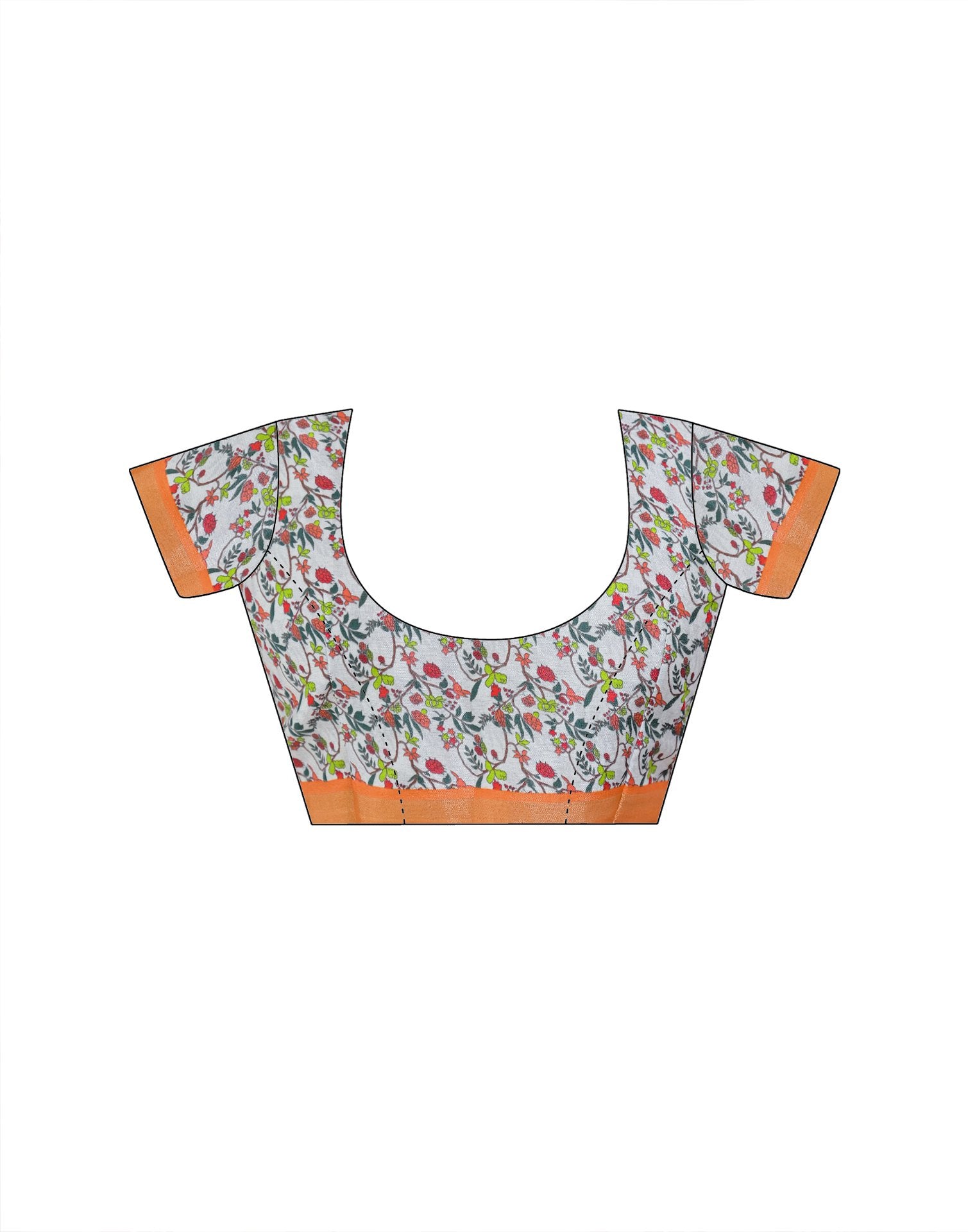 Ready To Wear White Silk Printed Saree