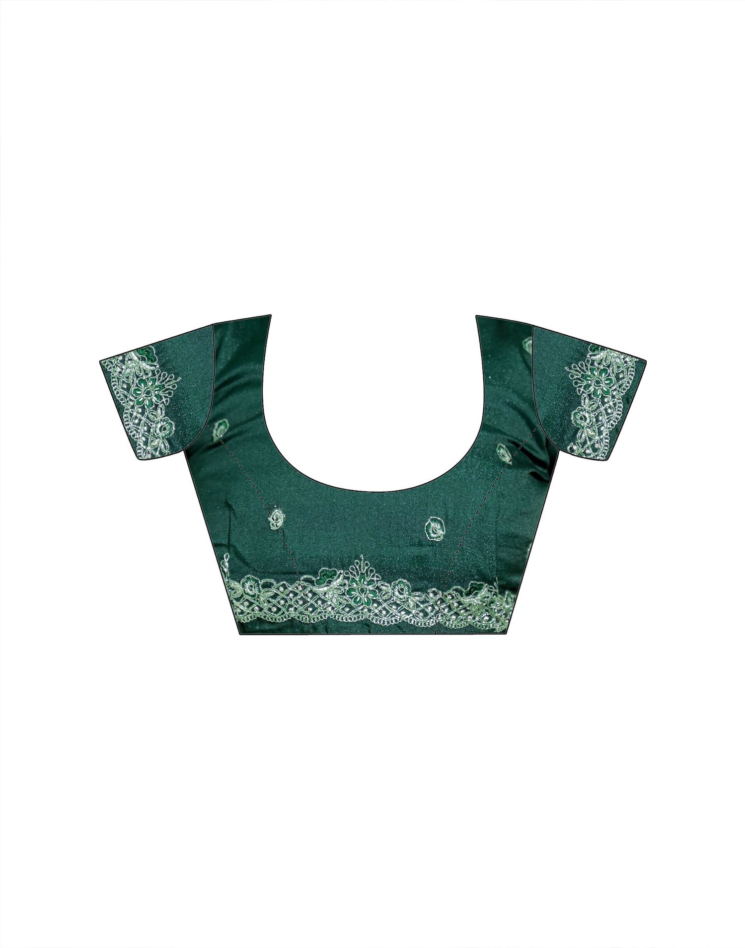 Pista Green Shimmer Embroidery Saree