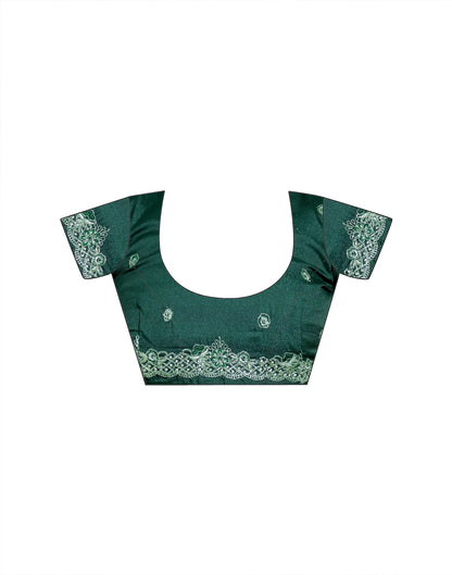Pista Green Shimmer Embroidery Saree