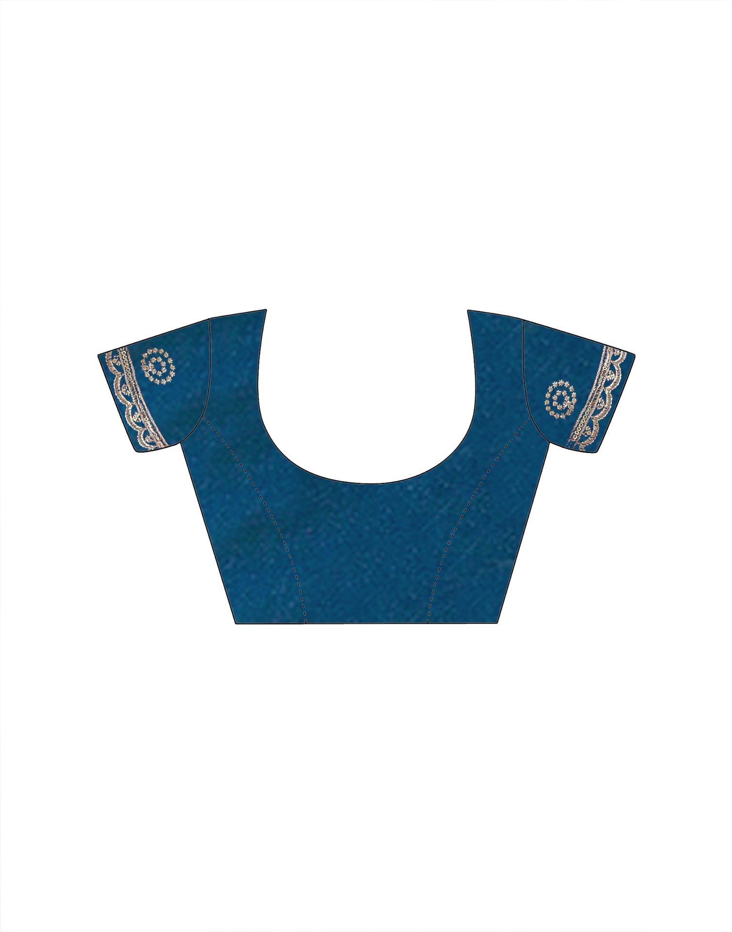 Rama Blue Shimmer Sequence Embroidery Saree