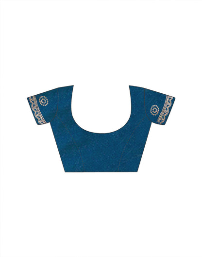 Rama Blue Shimmer Sequence Embroidery Saree