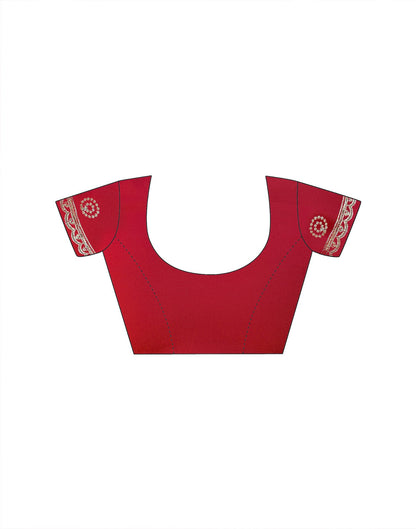 Red Shimmer Sequence Embroidery Saree