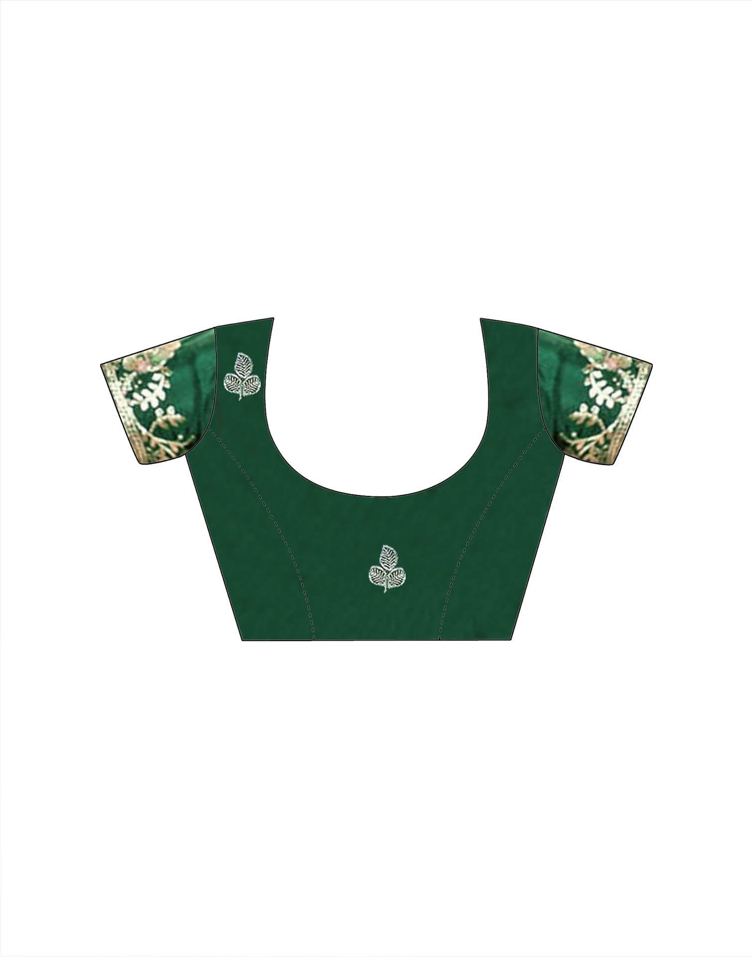 Pista Green Tissue Silk Embroidery Saree