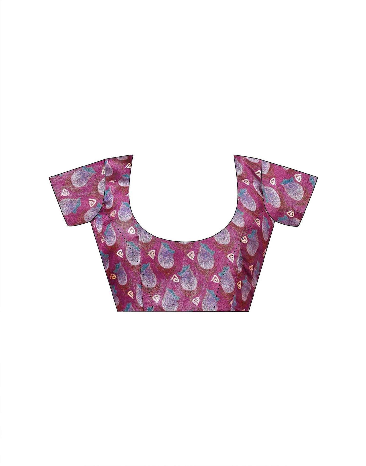 Ready To Wear Dark Magenta Silk Foil Printed Saree