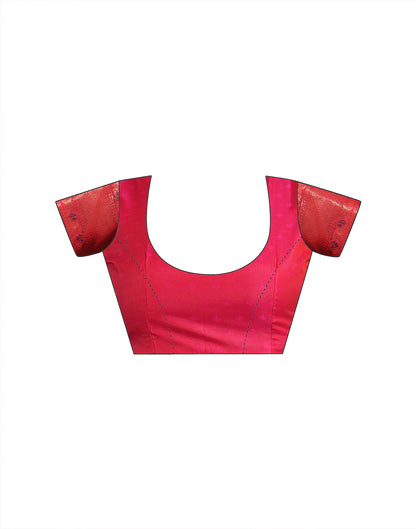 Bright Pink Silk Woven Banarasi Saree