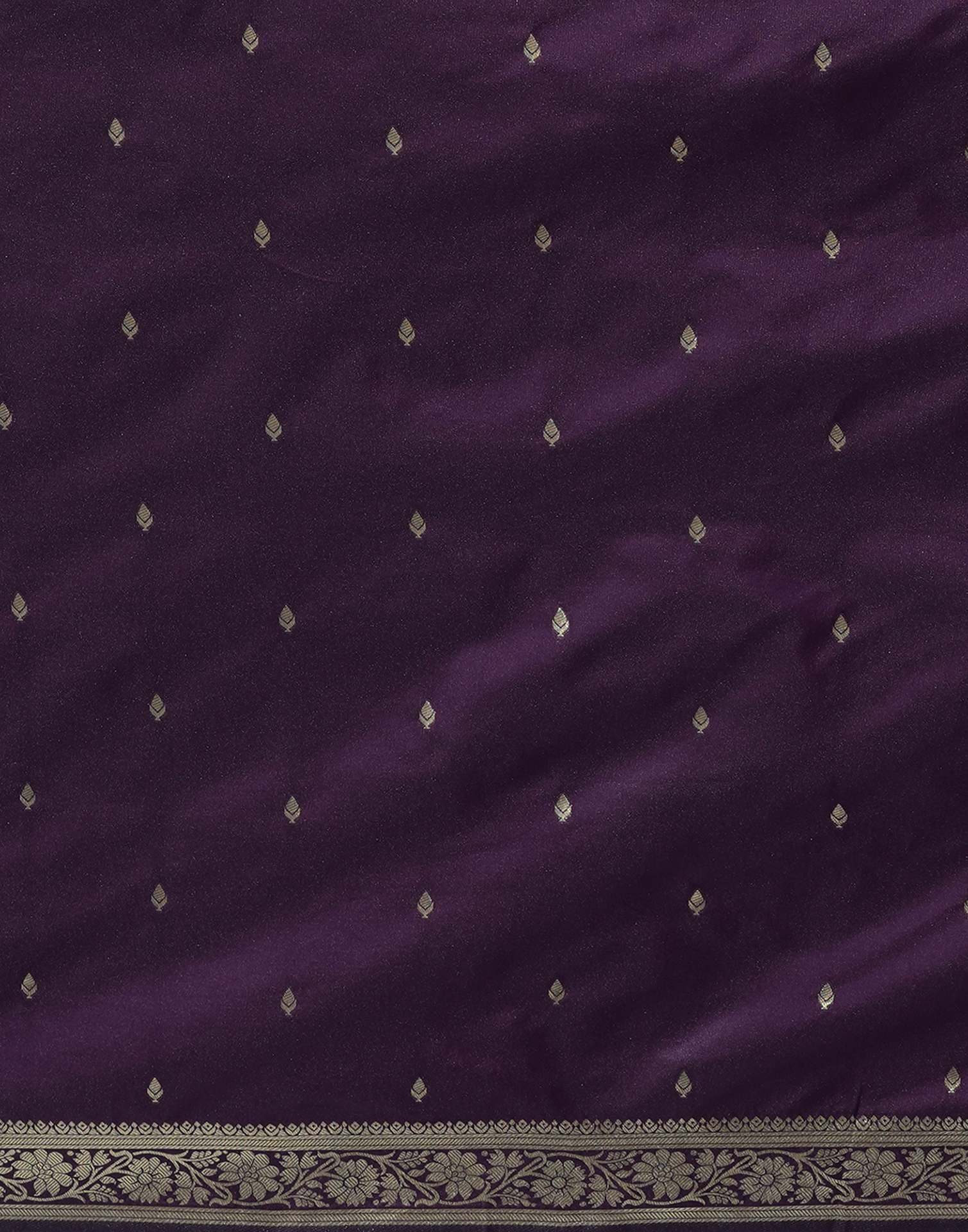 Dark Purple Silk Woven Banarasi Saree
