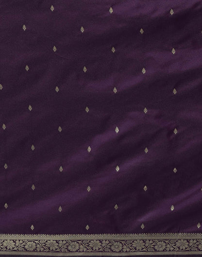 Dark Purple Silk Woven Banarasi Saree