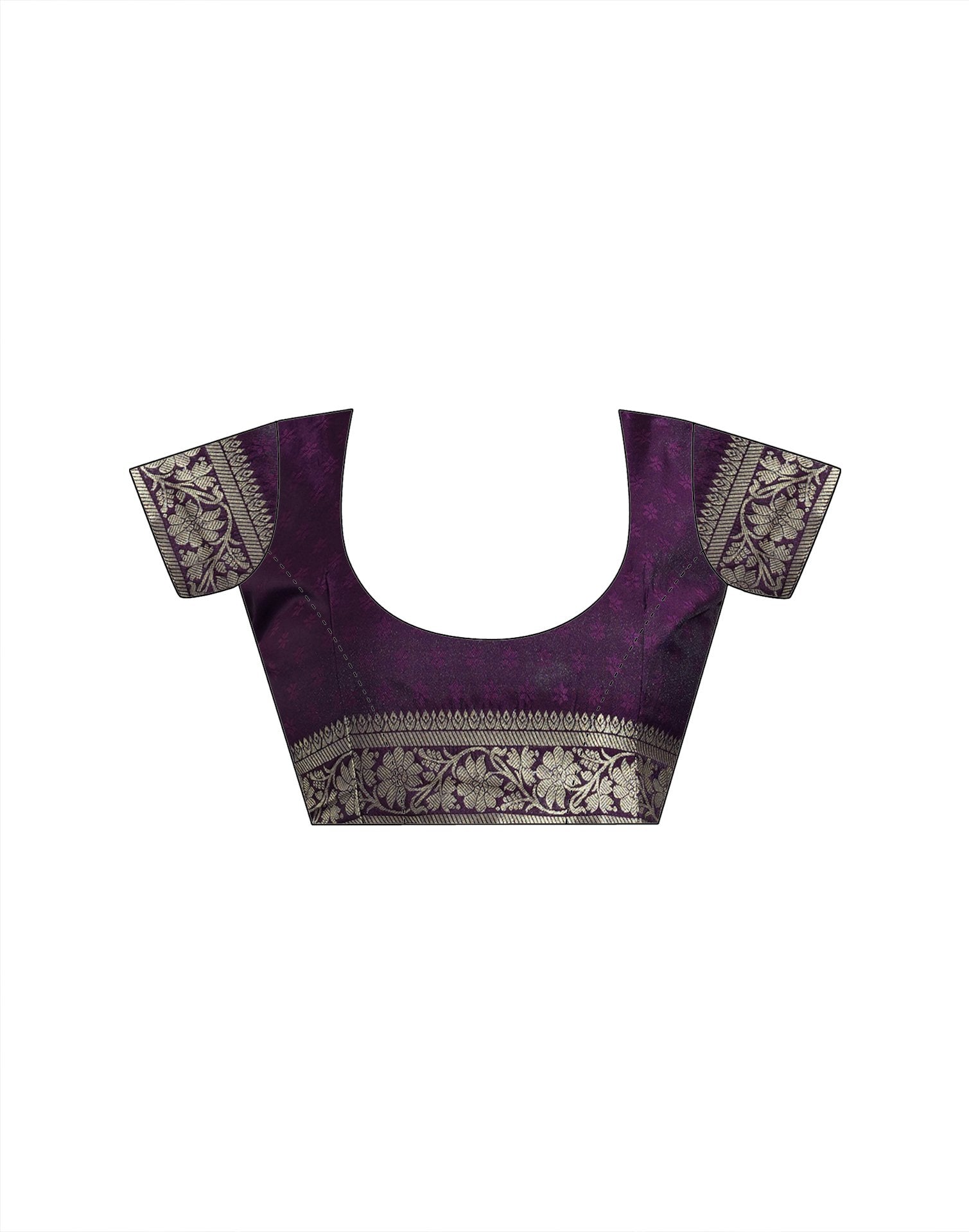 Dark Purple Silk Woven Banarasi Saree