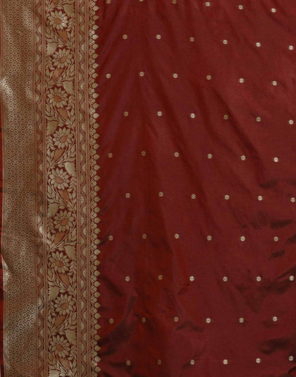 Maroon Silk Woven Kanjivaram Saree