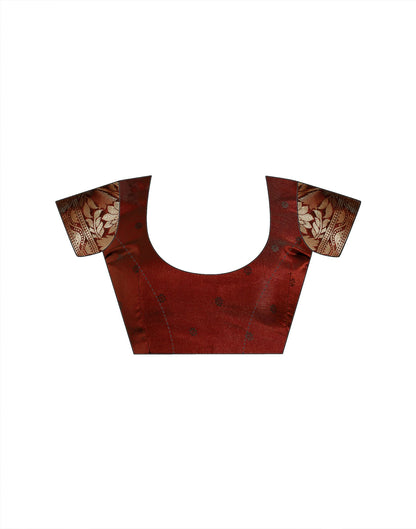 Maroon Silk Woven Kanjivaram Saree
