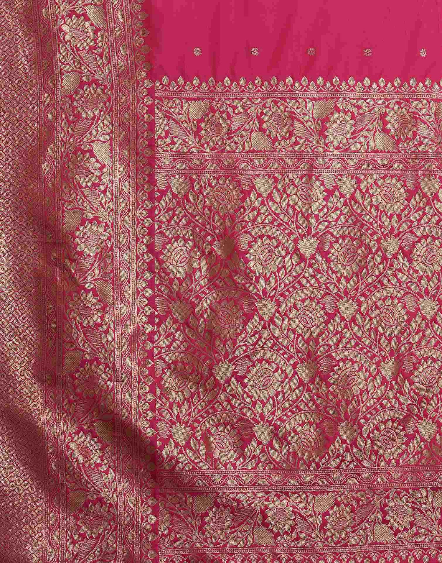 Rani Pink Silk Woven Kanjivaram Saree