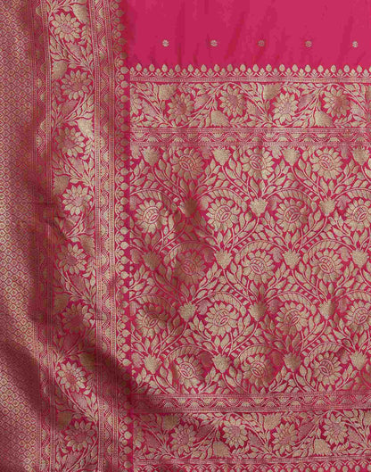 Rani Pink Silk Woven Kanjivaram Saree