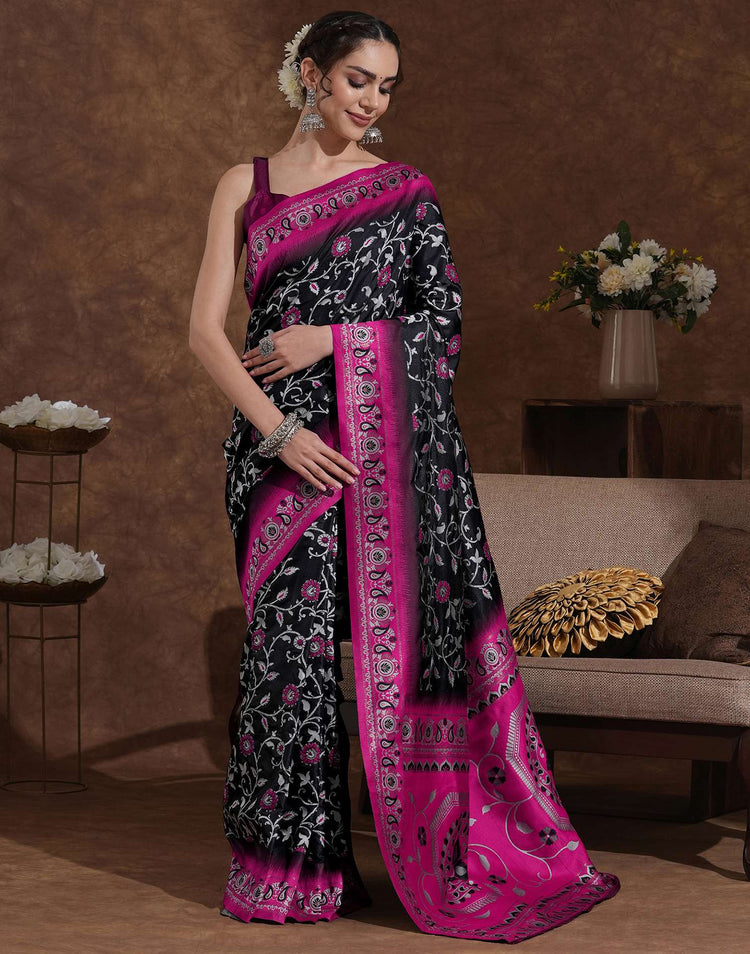 Black Silk Woven Banarasi Saree