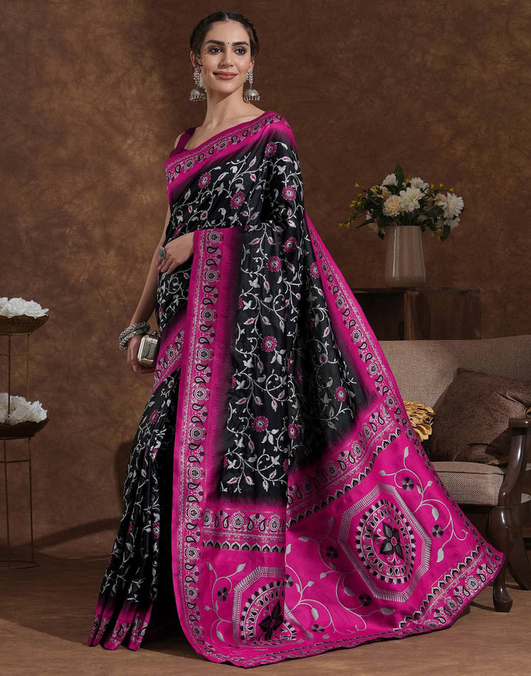 Black Silk Woven Banarasi Saree