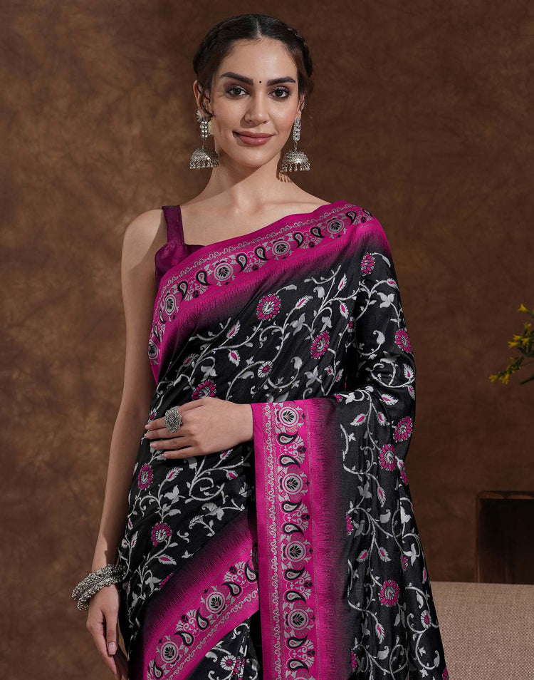 Black Silk Woven Banarasi Saree