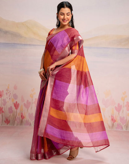 Ready To Wear Multicoloured Silk Printed Saree