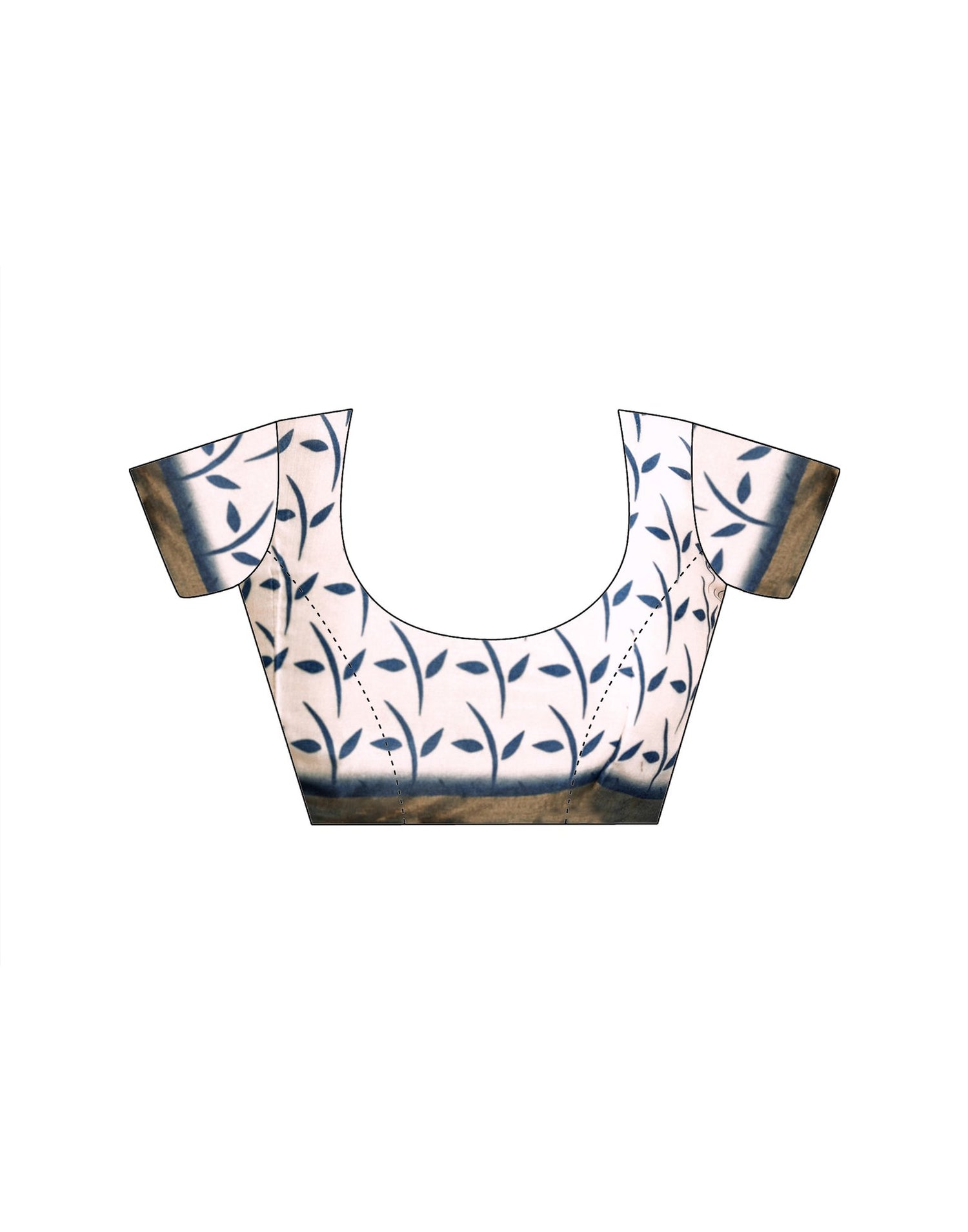 Ready To Wear Blue Silk Floral Printed Saree