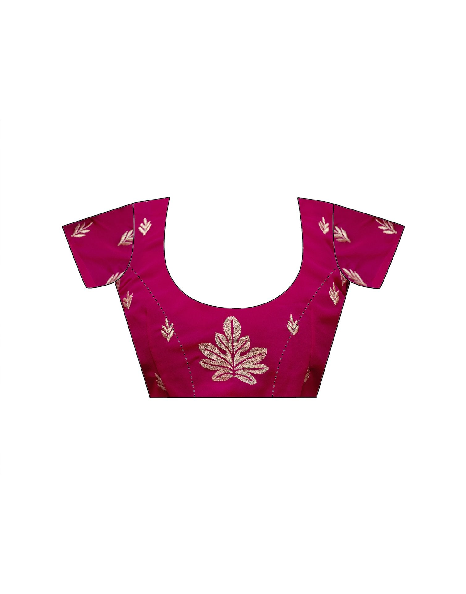 Dark Pink Georgette Embroidery Saree