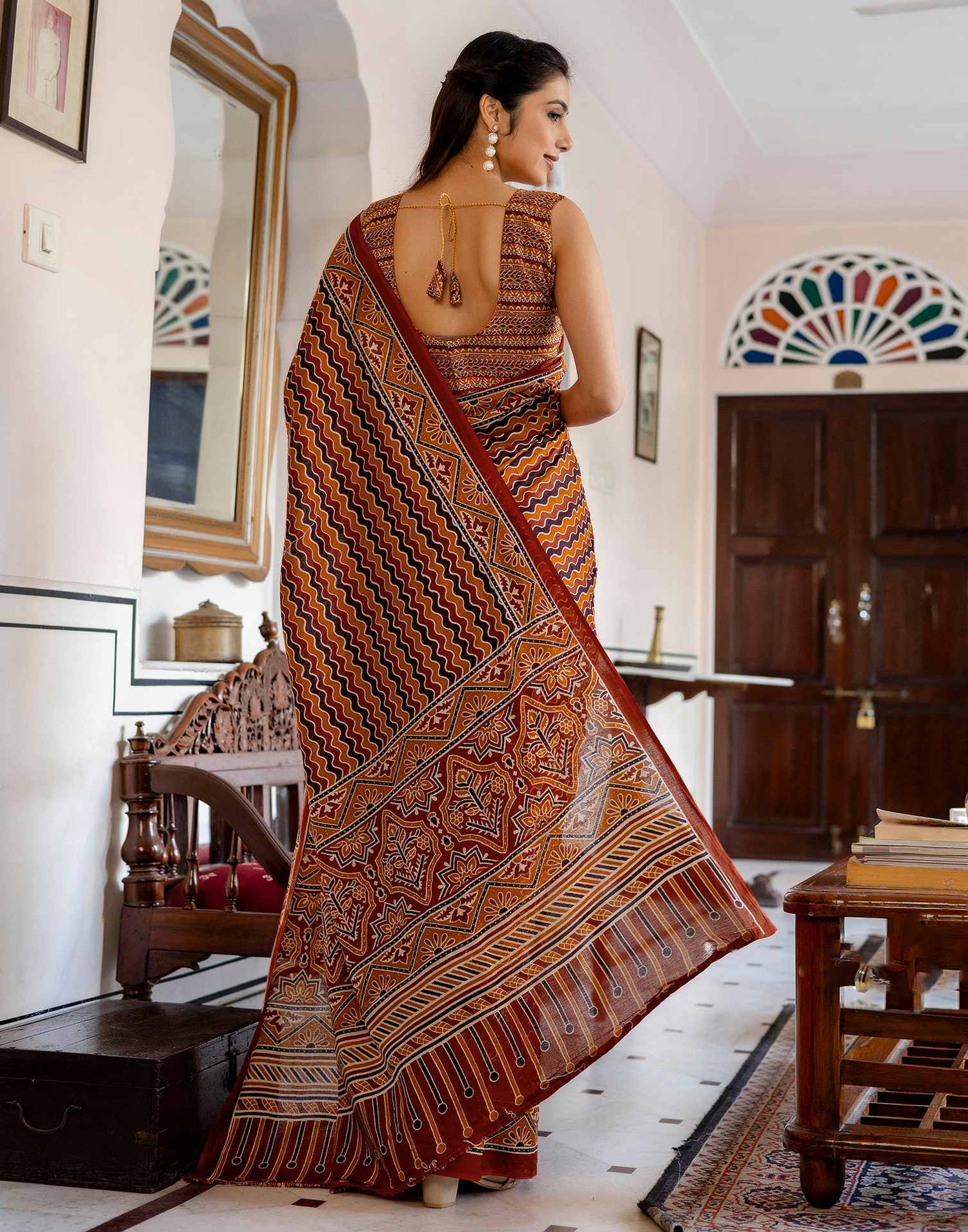 Multicoloured Cotton Printed Saree
