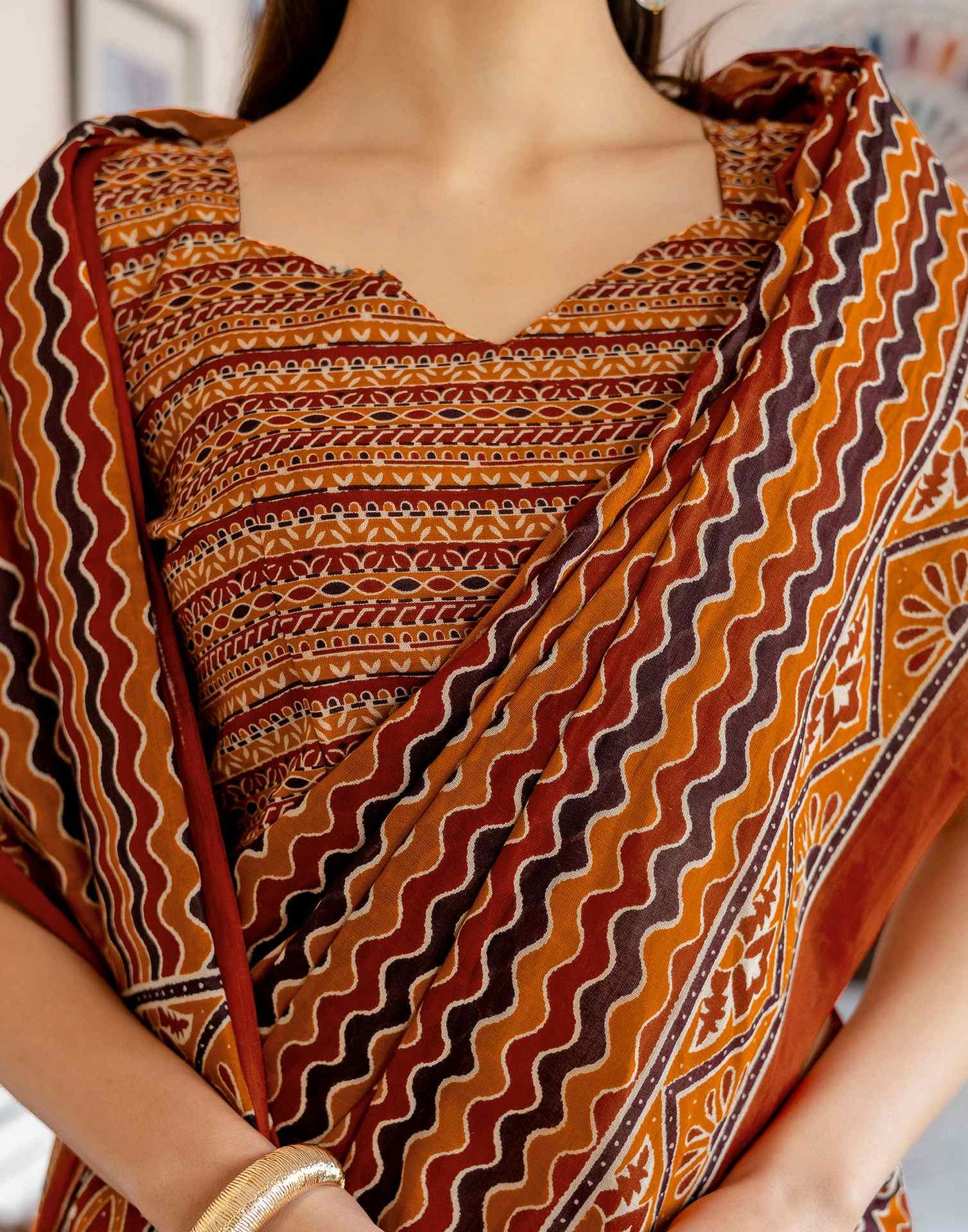 Multicoloured Cotton Printed Saree
