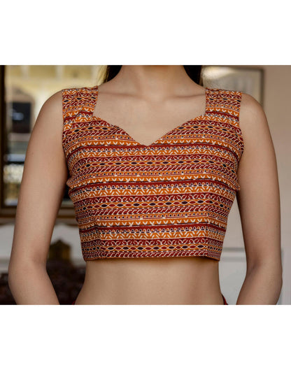 Multicoloured Cotton Printed Saree