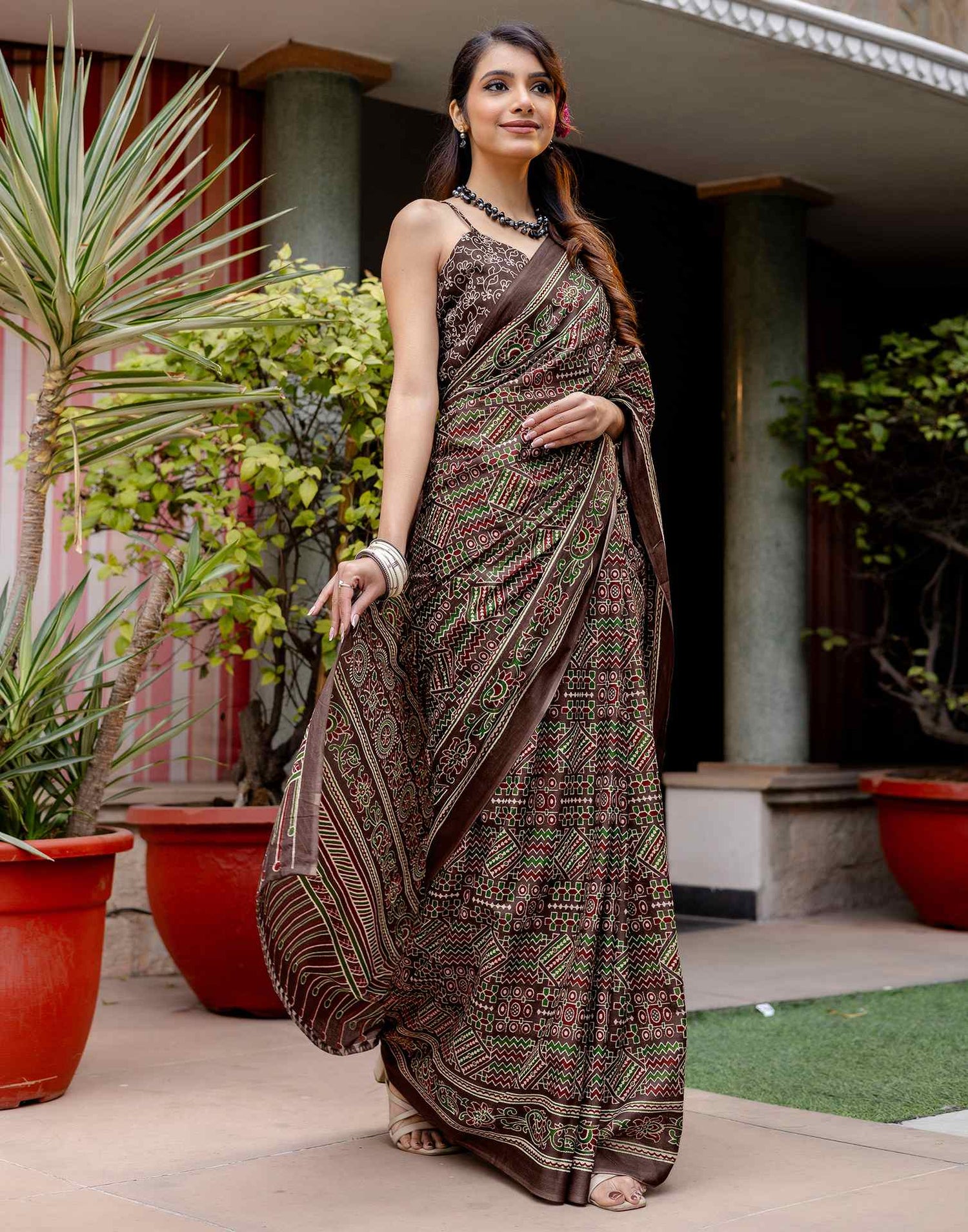 Multicoloured Cotton Printed Saree