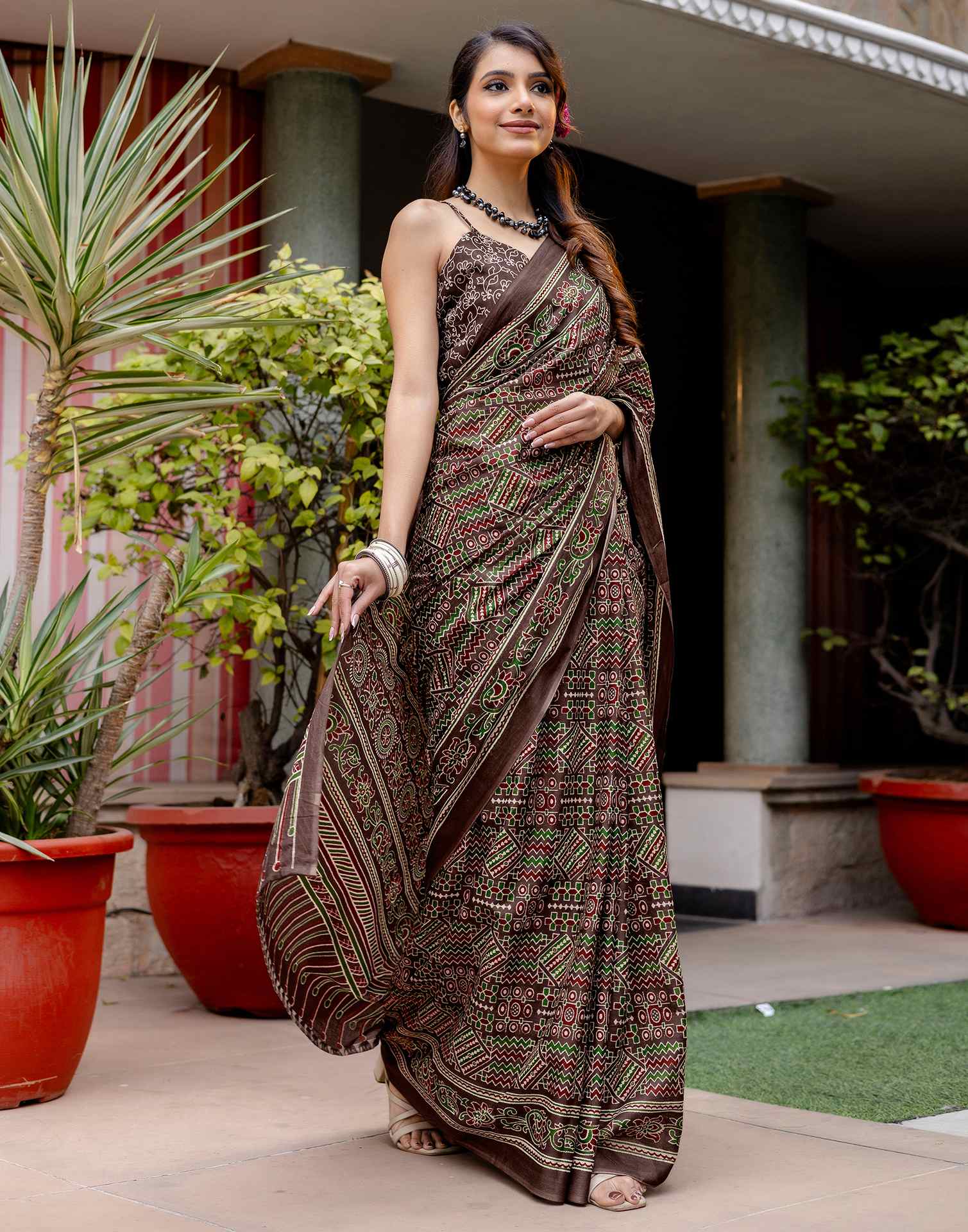 Multicoloured Cotton Printed Saree