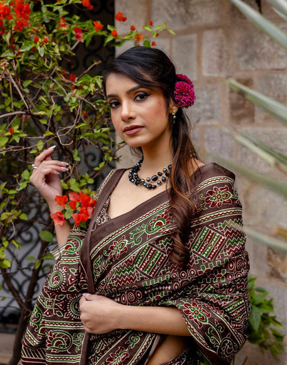 Multicoloured Cotton Printed Saree