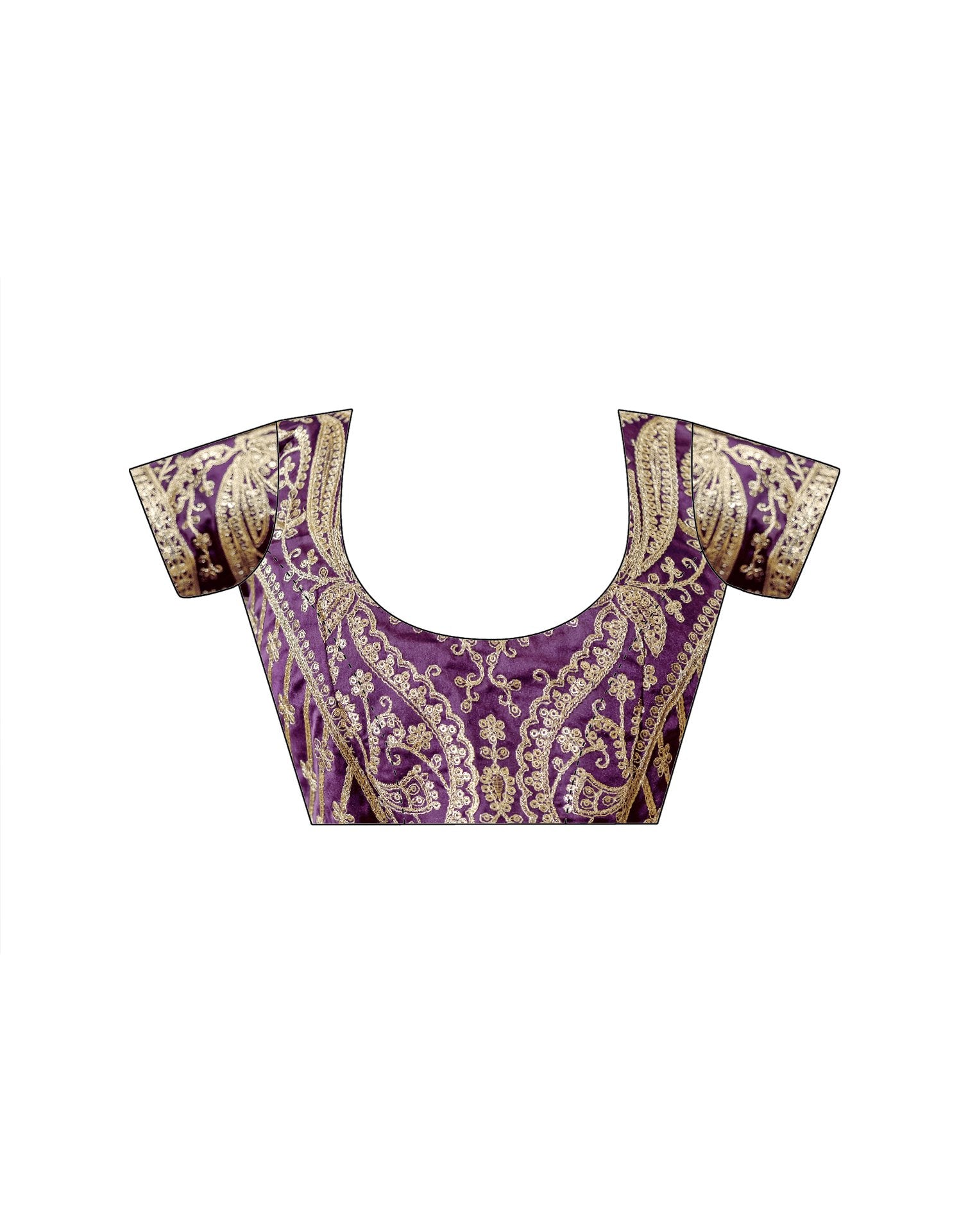 Purple Shimmer Chiffon Lace Saree