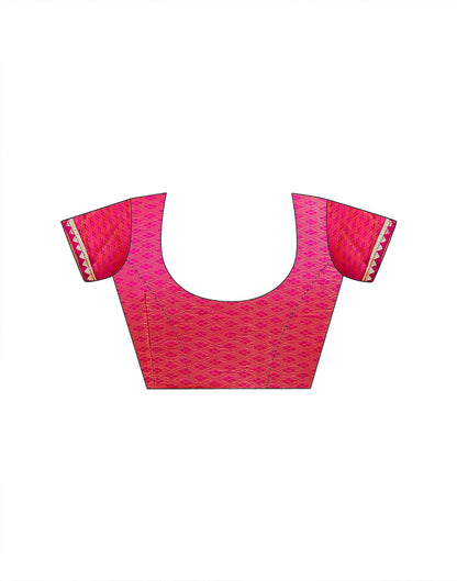 Dark Rani Pink Georgette Foil Printed Saree