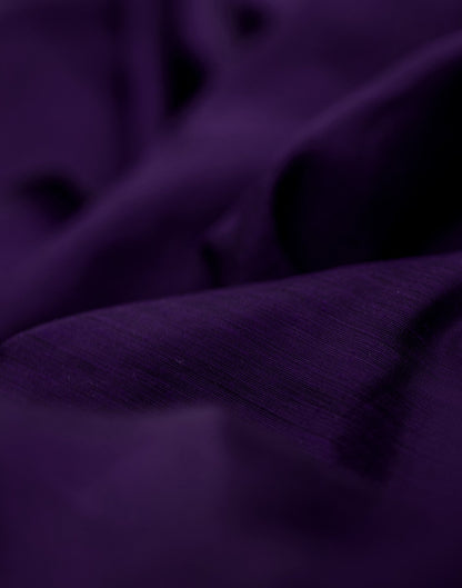 Purple Chanderi Cotton Tassels Plain Saree