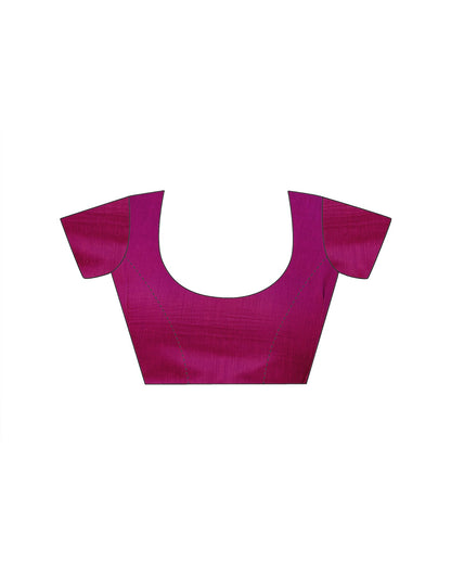 Purple Chanderi Cotton Tassels Plain Saree