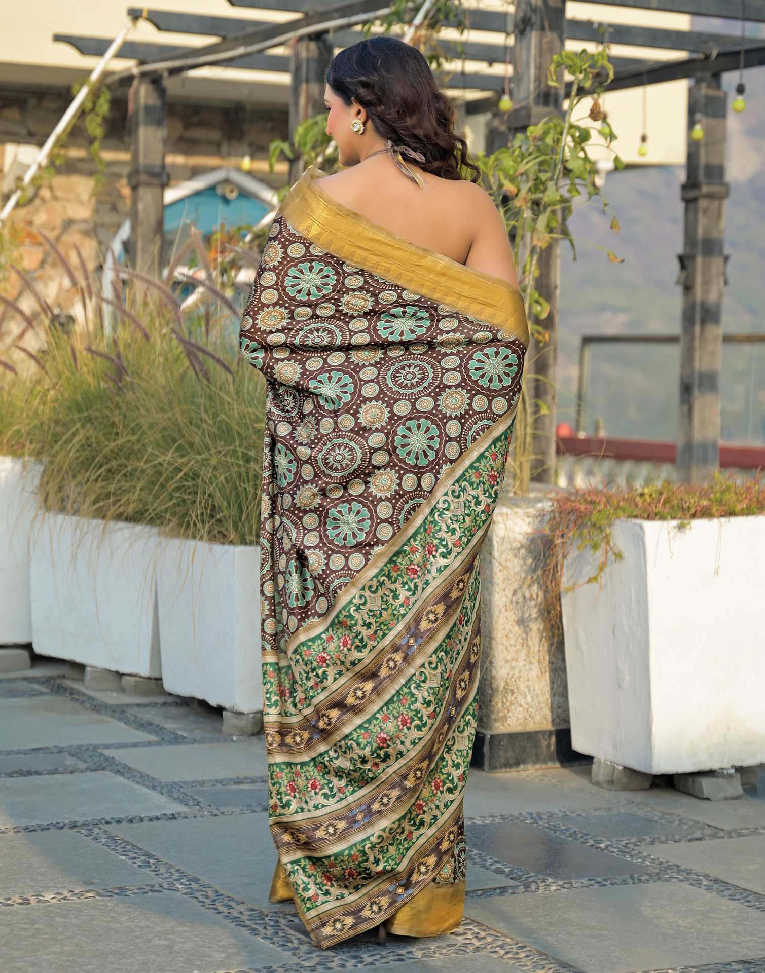 Mauve Silk Woven Printed Saree