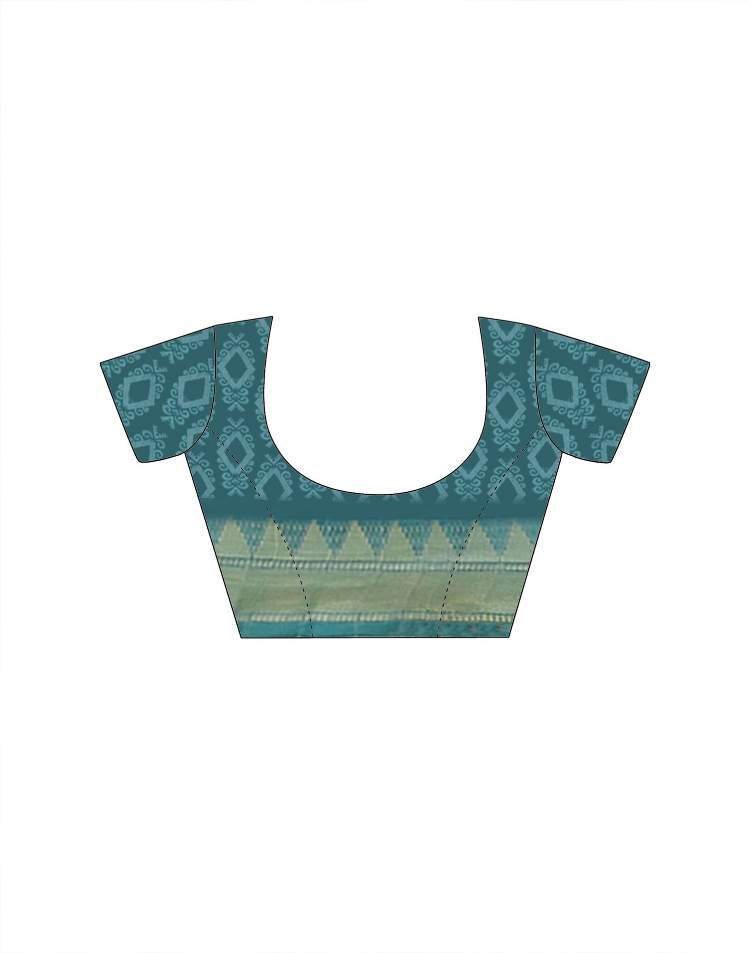 Light Turquoise Silk Woven Printed Saree