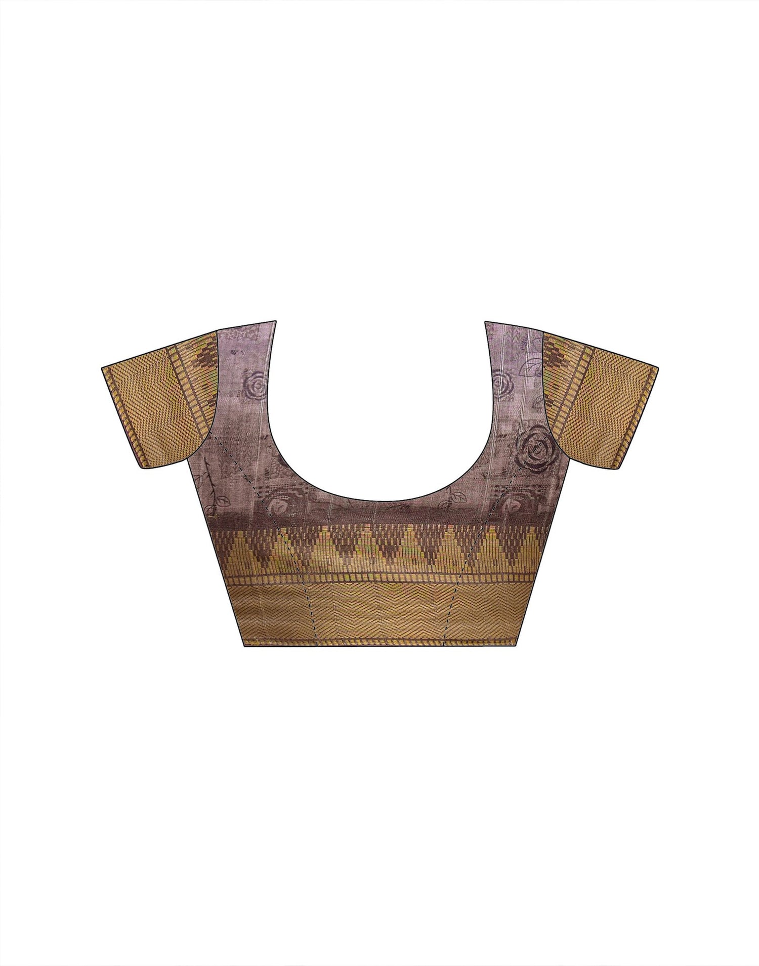 Brown Silk Woven Printed Saree