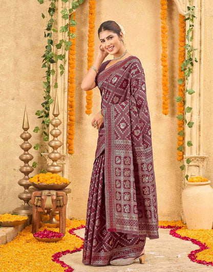 Maroon Silk Woven Patola Saree