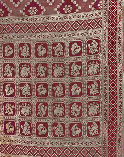 Maroon Silk Woven Patola Saree