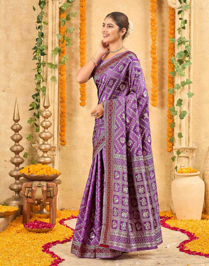 Purple Silk Woven Patola Saree