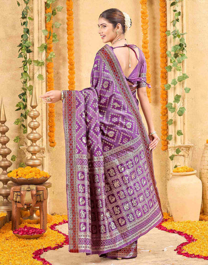 Purple Silk Woven Patola Saree