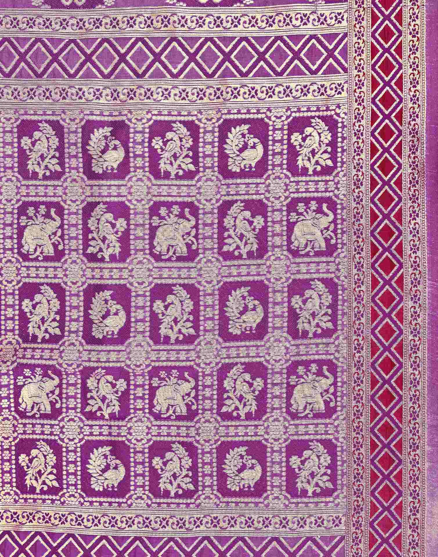 Purple Silk Woven Patola Saree