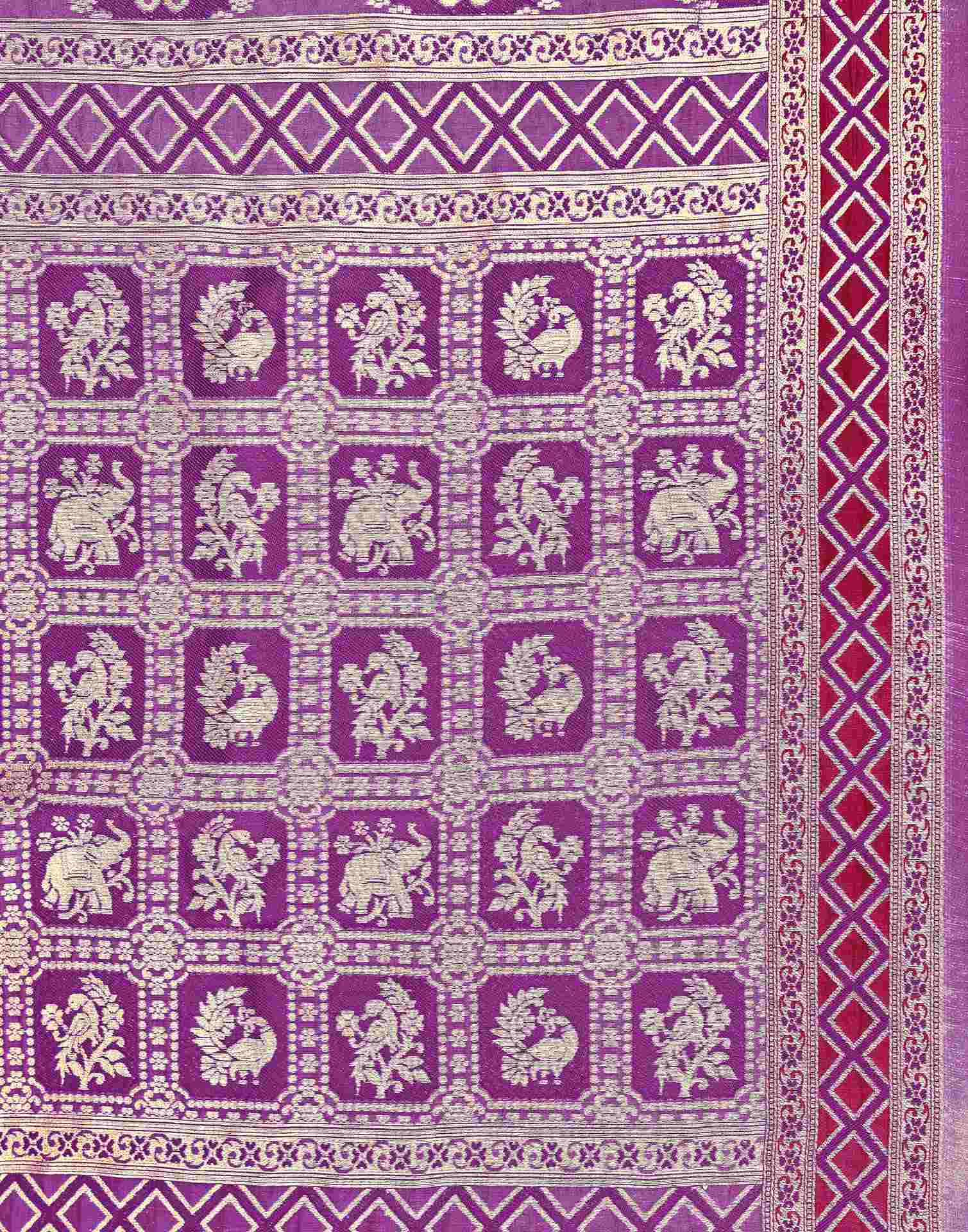 Purple Silk Woven Patola Saree