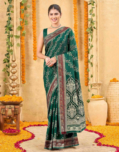 Green Silk Woven Banarasi Saree