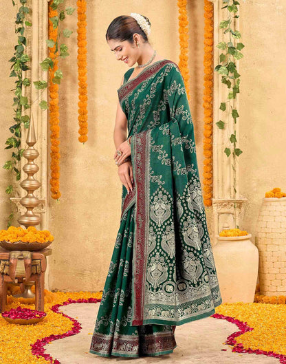 Green Silk Woven Banarasi Saree
