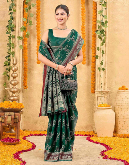Green Silk Woven Banarasi Saree