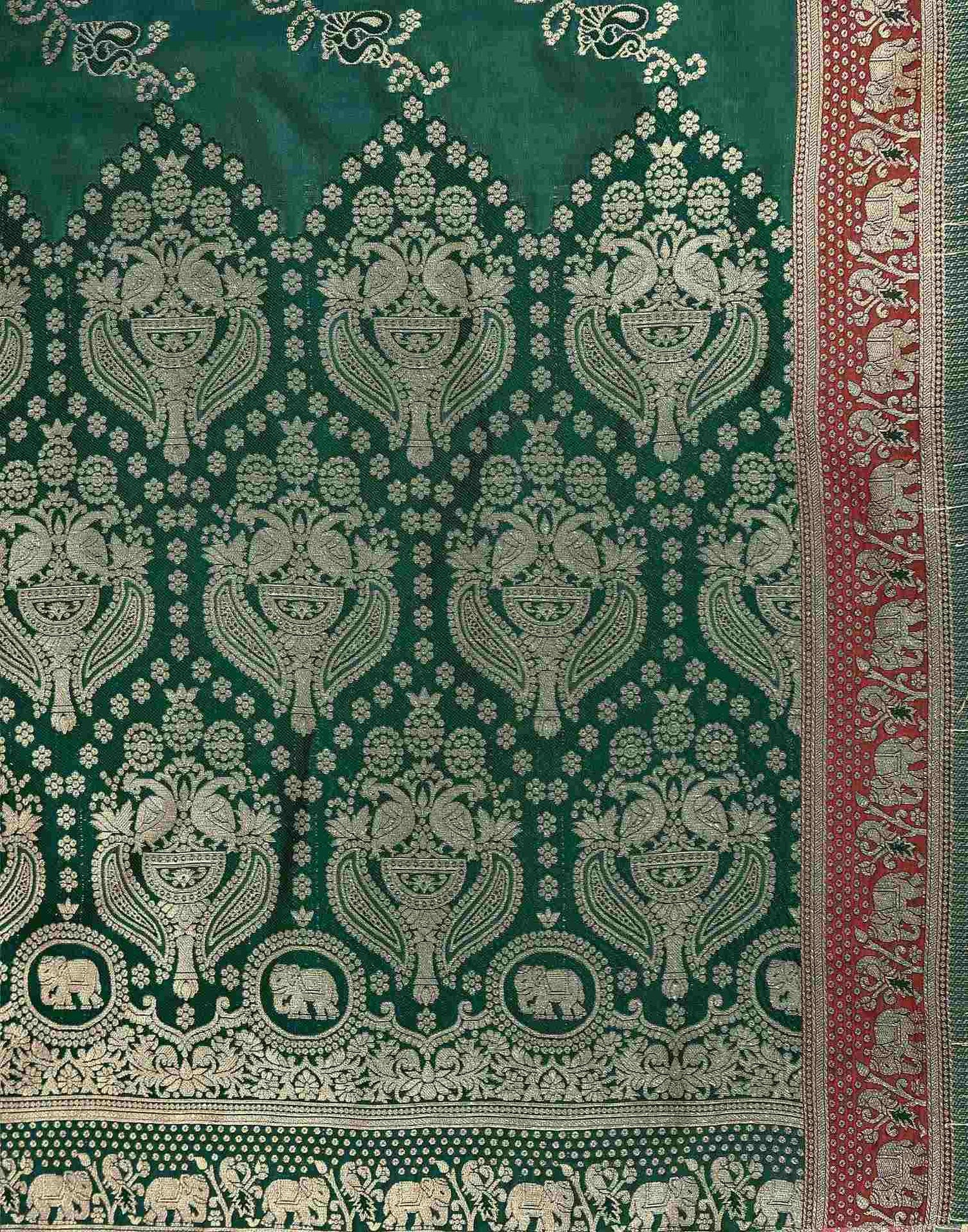 Green Silk Woven Banarasi Saree