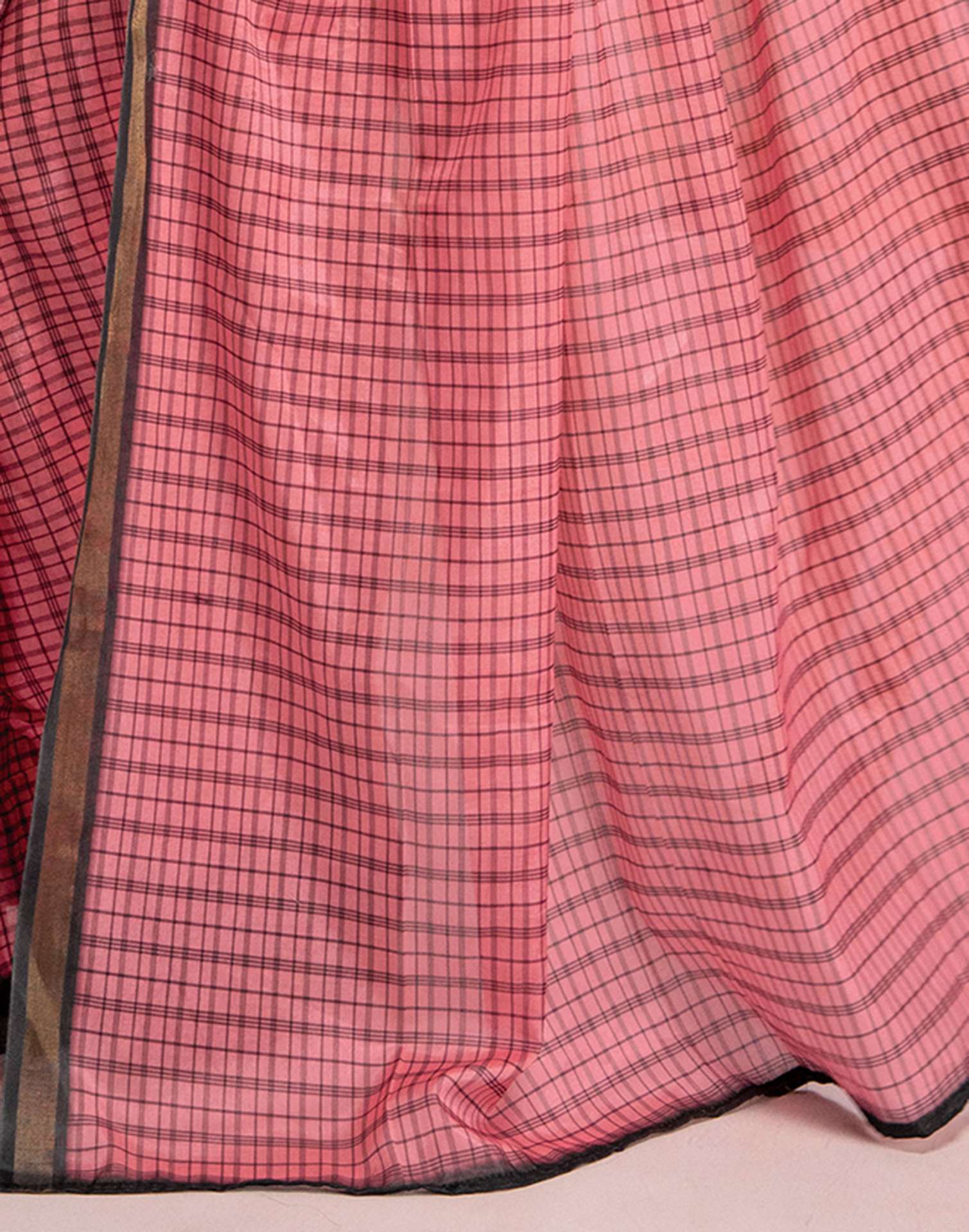 Ready To Wear Rose Pink Linen Printed Saree