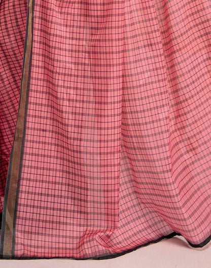Ready To Wear Rose Pink Linen Printed Saree